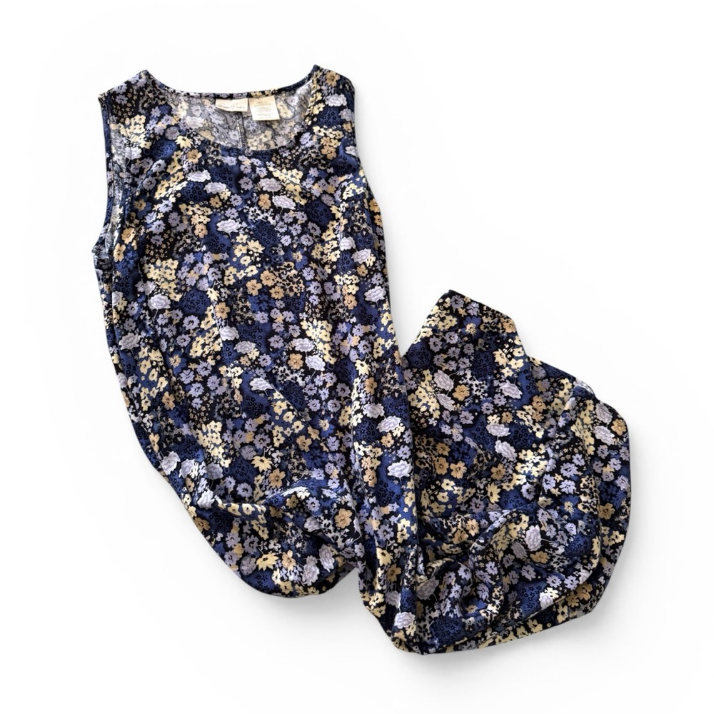 Vintage Floral Sleeveless Midi Dress